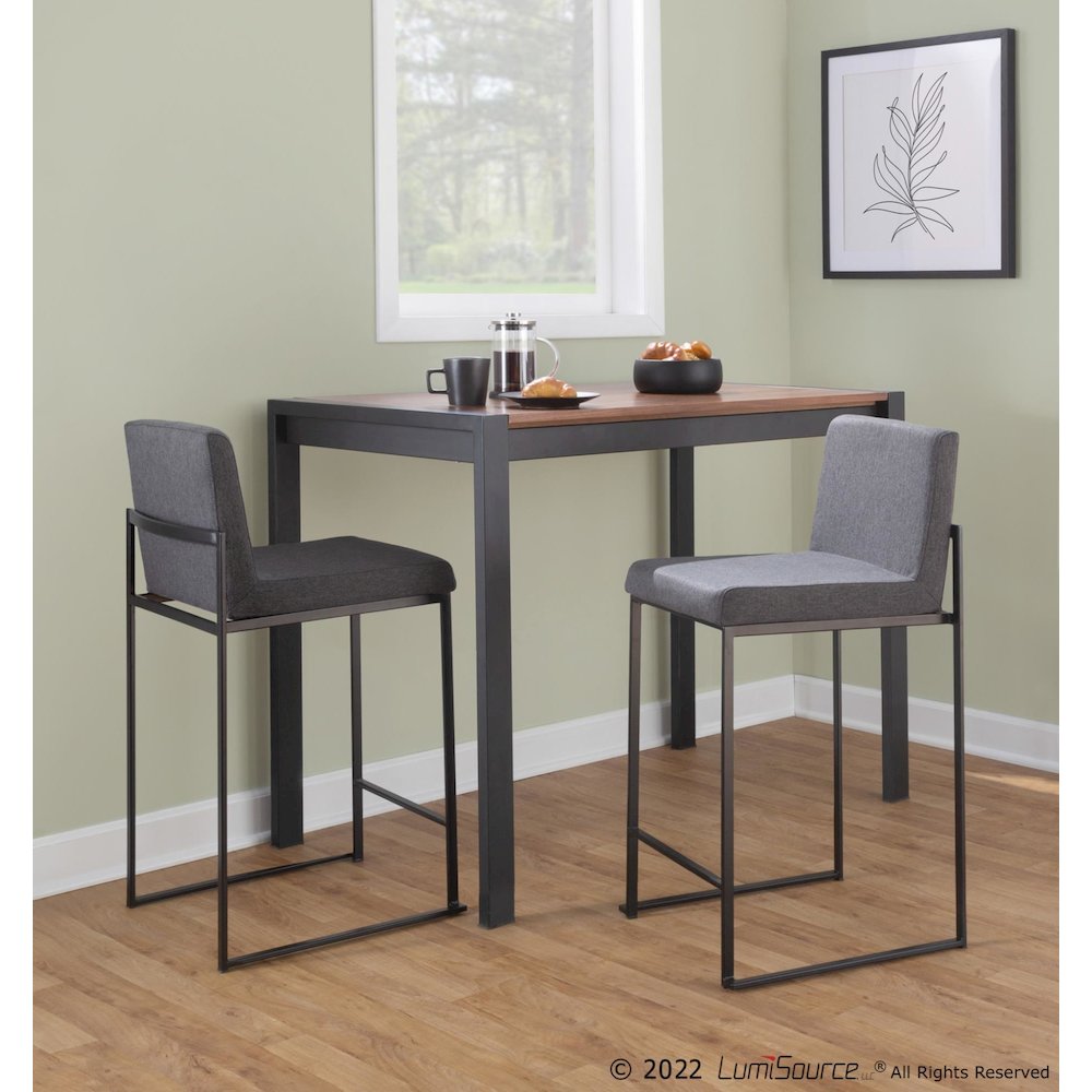 Fuji High Back 26" Fixed-Height Counter Stool - Set of 3. Picture 8