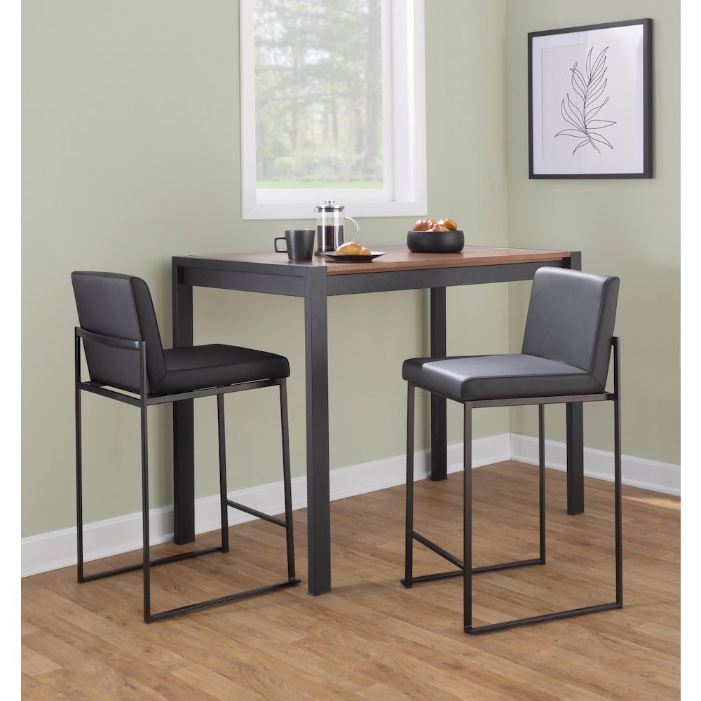 Fuji High Back 30" Fixed-Height Barstool - Set of 3. Picture 7