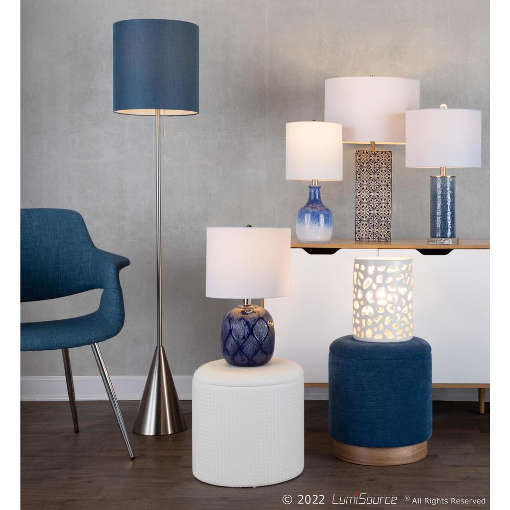 Blue Spyro 23" Ceramic Table Lamp. Picture 7