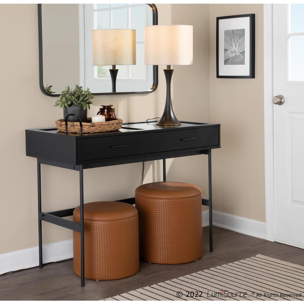 Oil Rubbed Bronze, Natural Linen Lenuxe 24" Metal Table Lamp - Set of 2. Picture 10