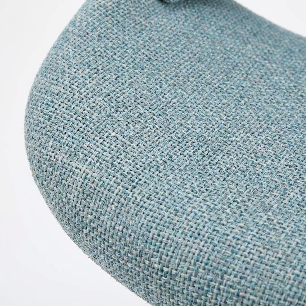 Walnut and Blue Noise Fabric Counter Stools, Mid-Century Modern Style, Set of 2. Picture 8