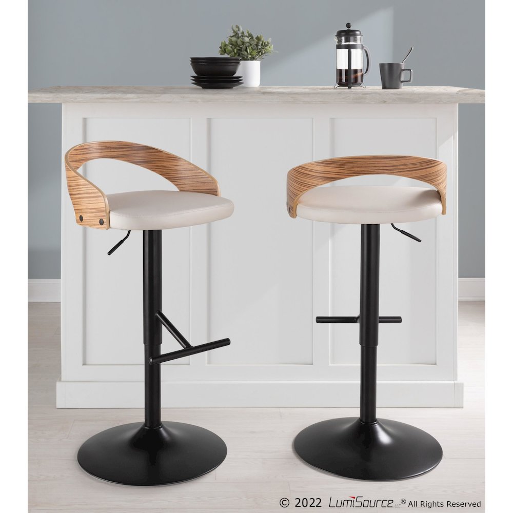 Grotto Adjustable Barstool - Set of 2. Picture 7