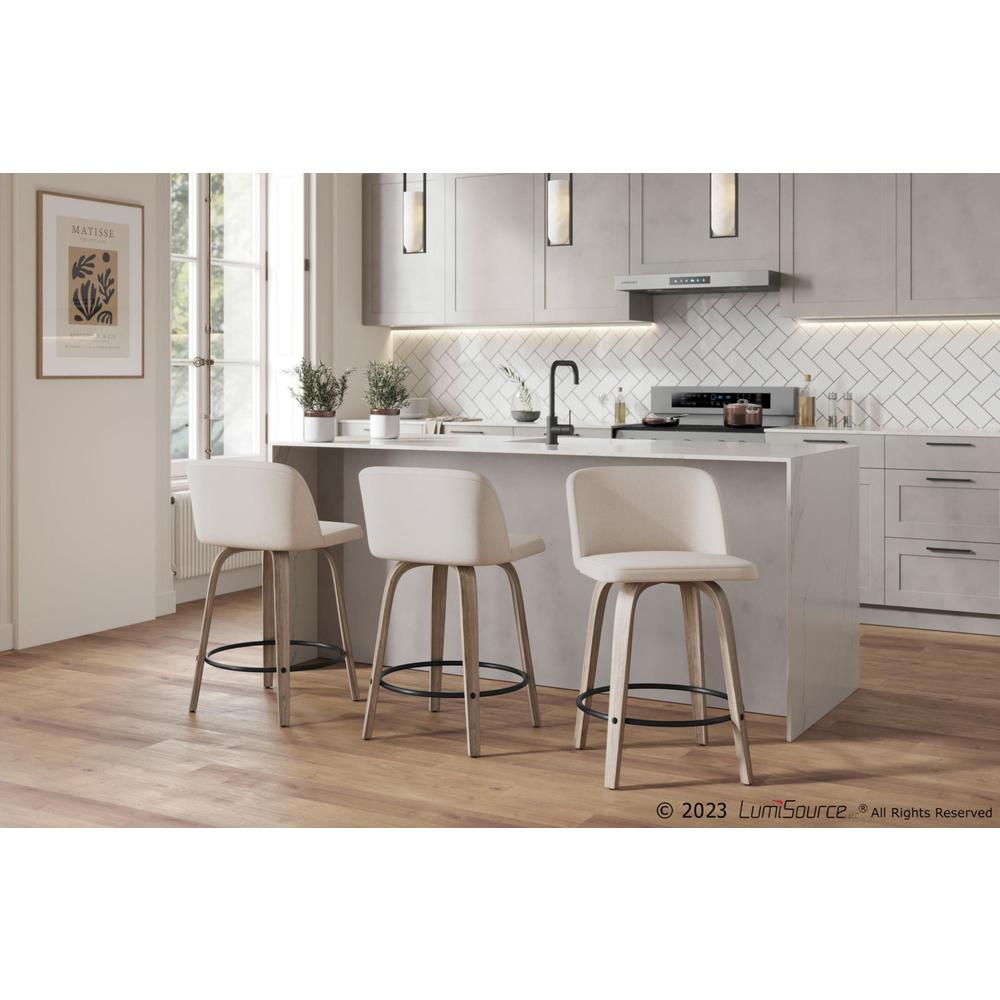 Grey Toriano 26" Fixed-Height Counter Stool - Set of 2. Picture 7