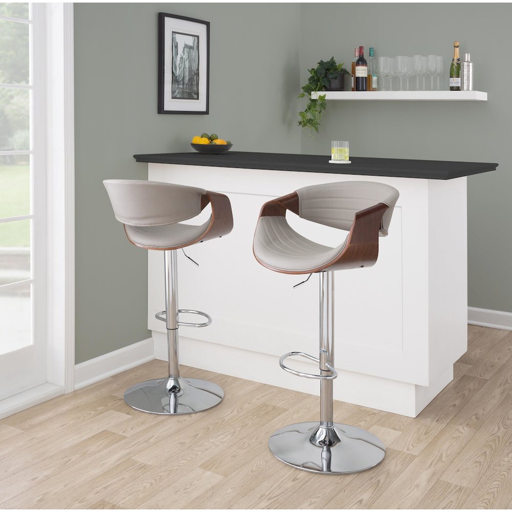 Silver Symphony Adjustable Barstool - Set of 2. Picture 7