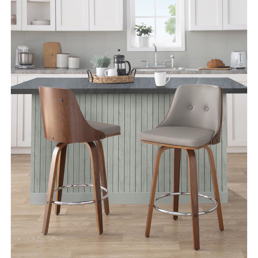 Grey Gianna 26" Fixed-Height Counter Stool - Set of 2. Picture 7