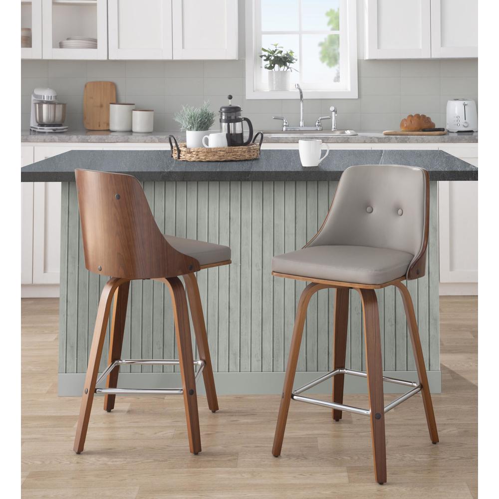 Grey Gianna Fixed-Height Counter Stool - Set of 2. Picture 8