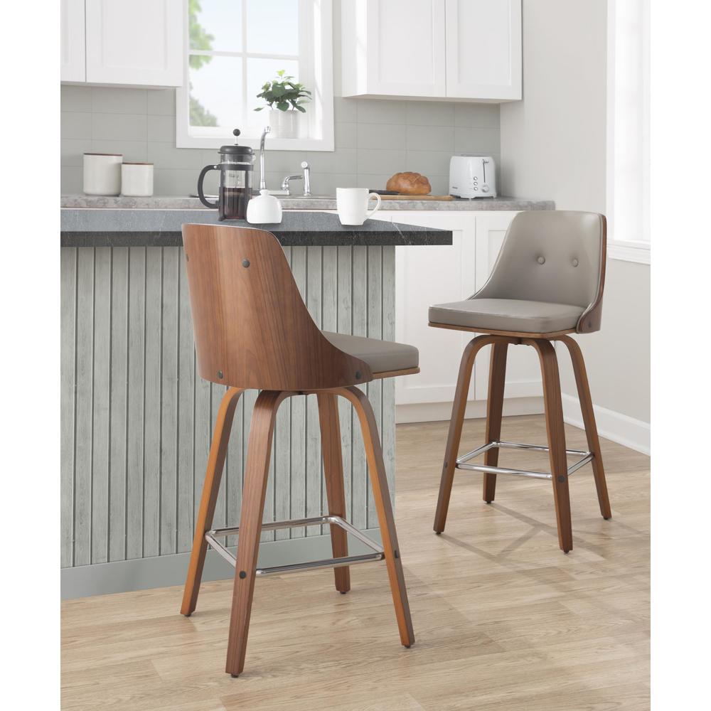 Grey Gianna Fixed-Height Counter Stool - Set of 2. Picture 9