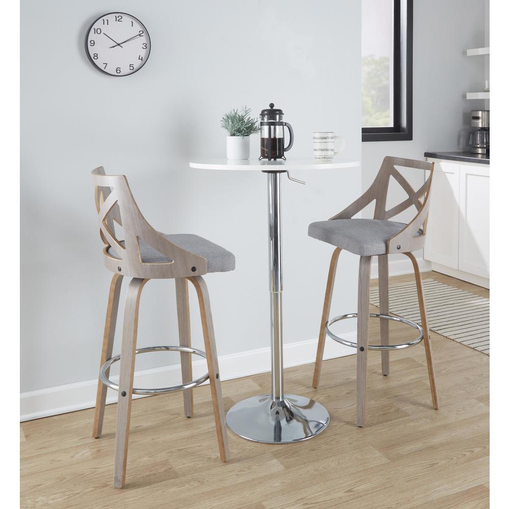 Grey Charlotte 30" Fixed-Height Barstool - Set of 2. Picture 8
