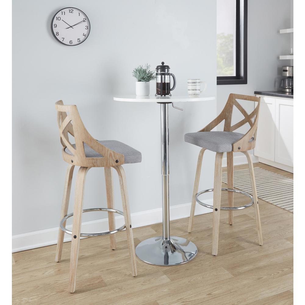 Grey Charlotte 30" Fixed-Height Barstool - Set of 2. Picture 8