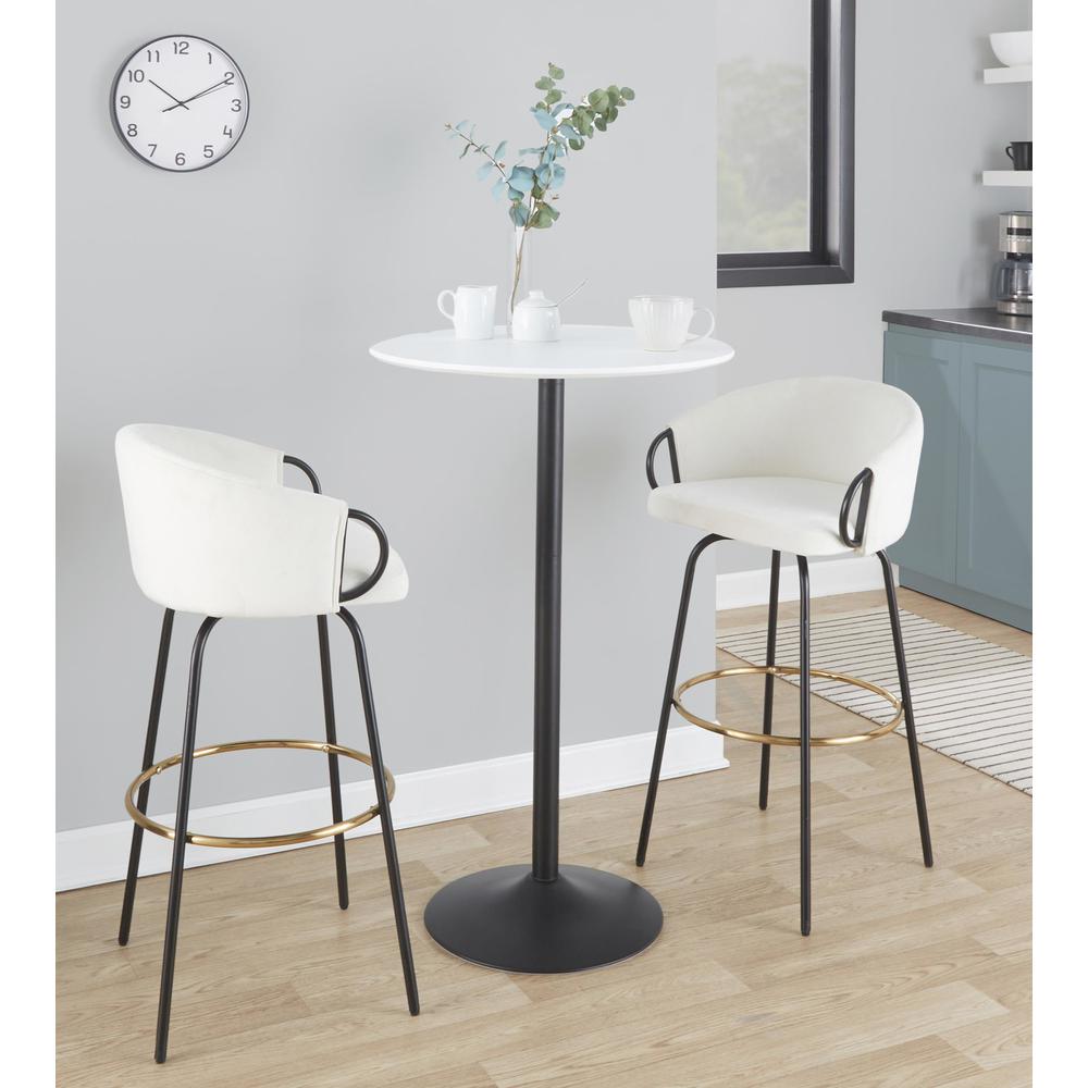 Black Metal, White MDF Pebble 3-Height Table. Picture 5