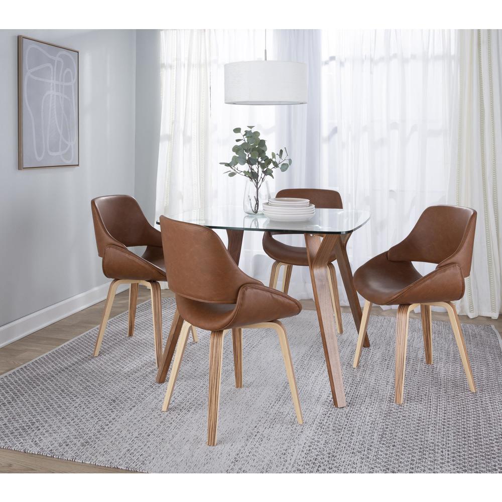 Zebra Wood, Camel PU Fabrico Chair - Set of 2. Picture 7