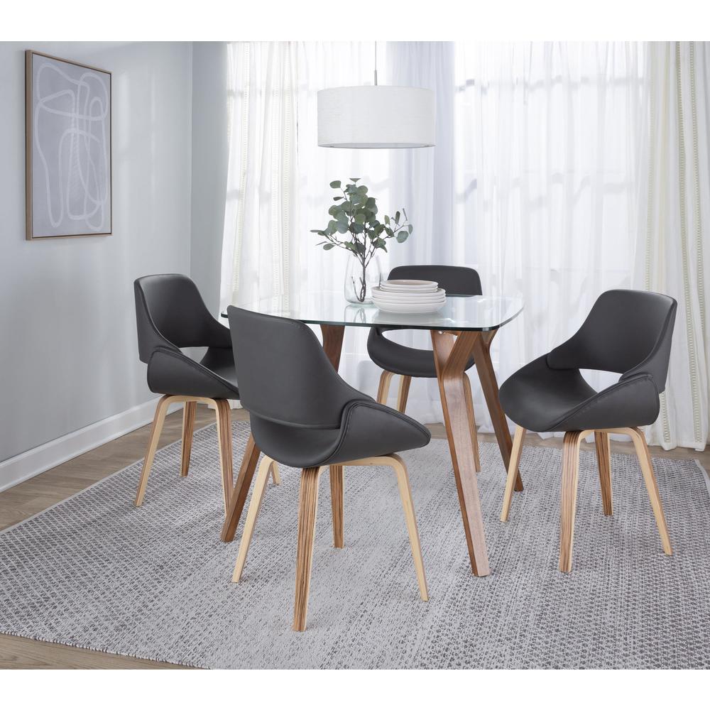 Zebra Wood, Grey PU Fabrico Chair - Set of 2. Picture 7
