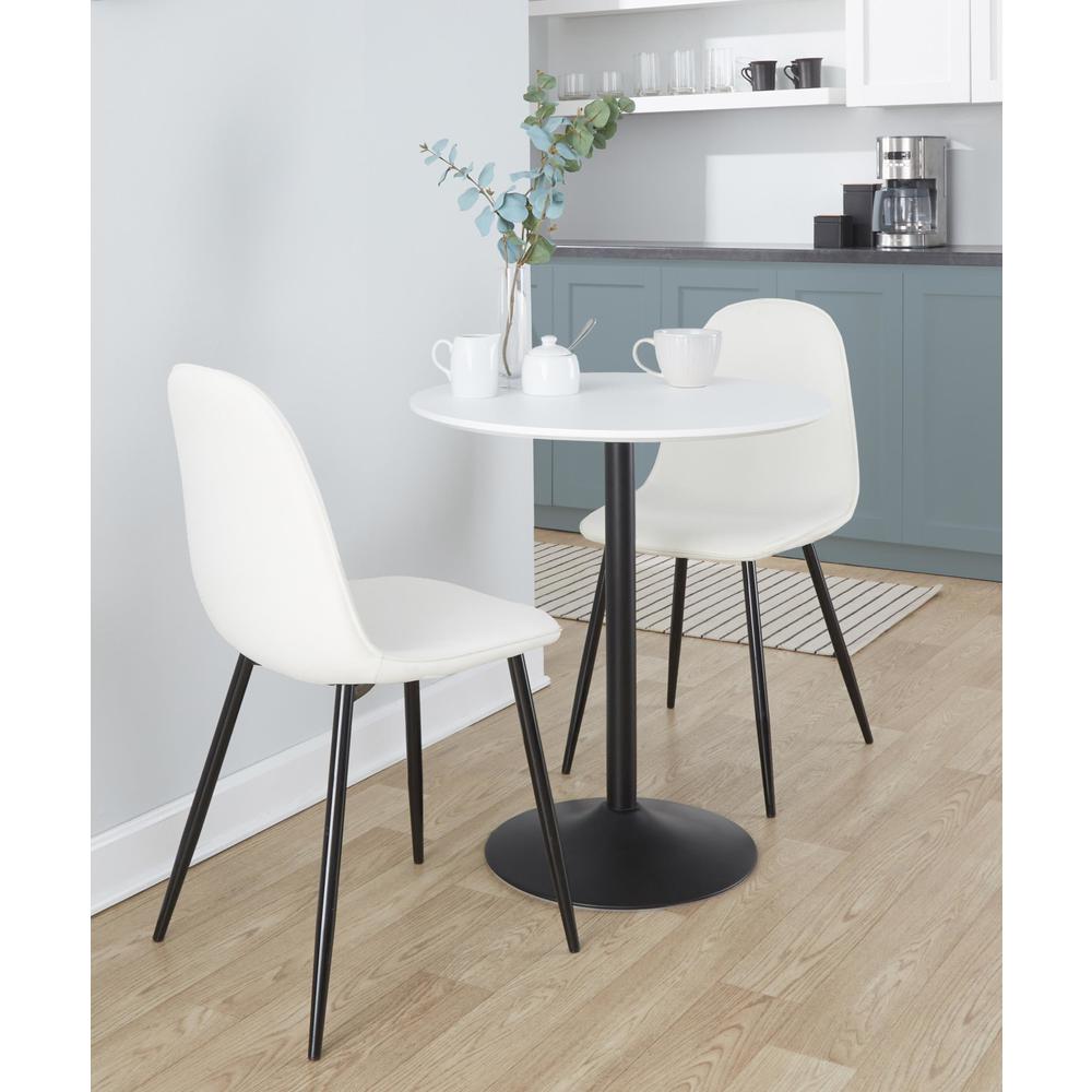 Black Metal, White MDF Pebble 3-Height Table. Picture 6
