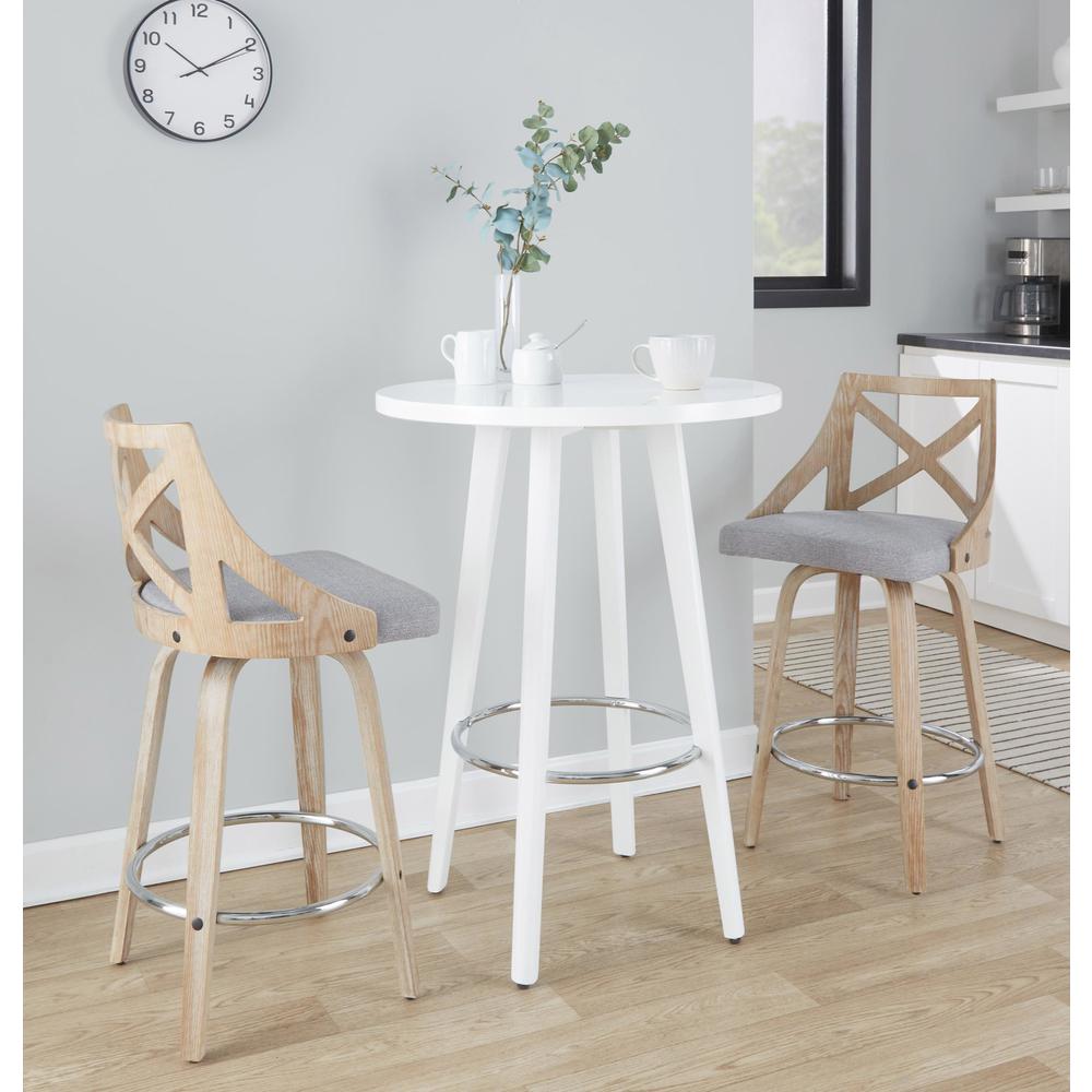 Grey Charlotte 26" Fixed-Height Counter Stool - Set of 2. Picture 9