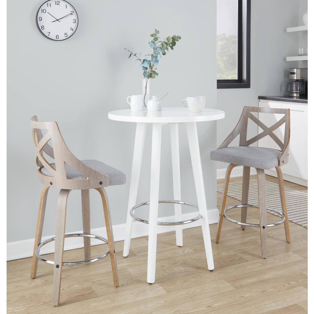 Grey Charlotte 26" Fixed-Height Counter Stool - Set of 2. Picture 9