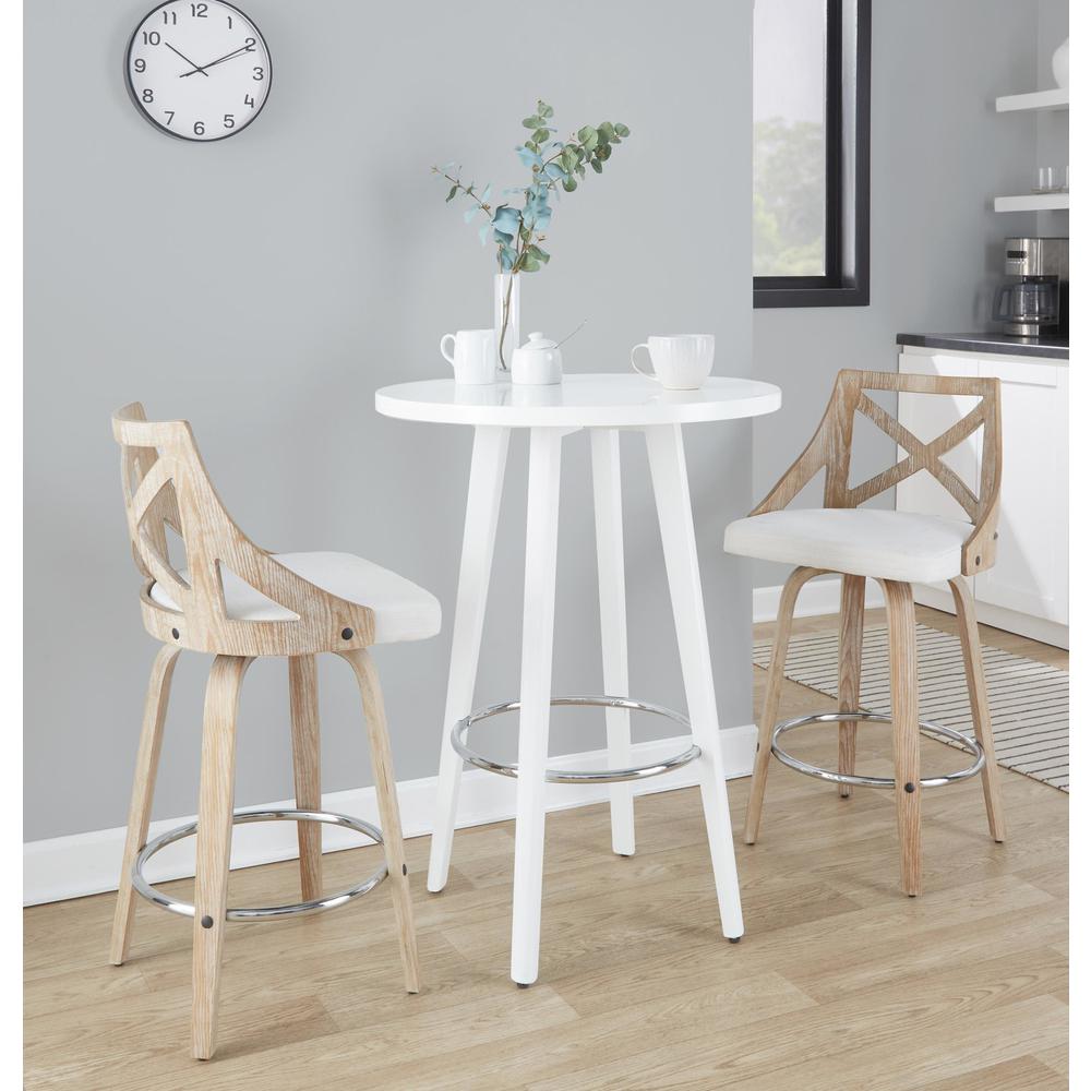 Clear Charlotte 26" Fixed-Height Counter Stool - Set of 2. Picture 9