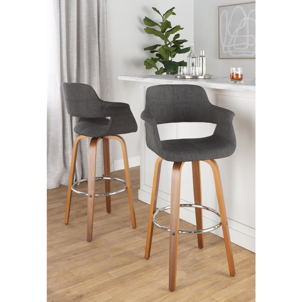 Grey Vintage Flair 30" Fixed-Height Barstool - Set of 2. Picture 7