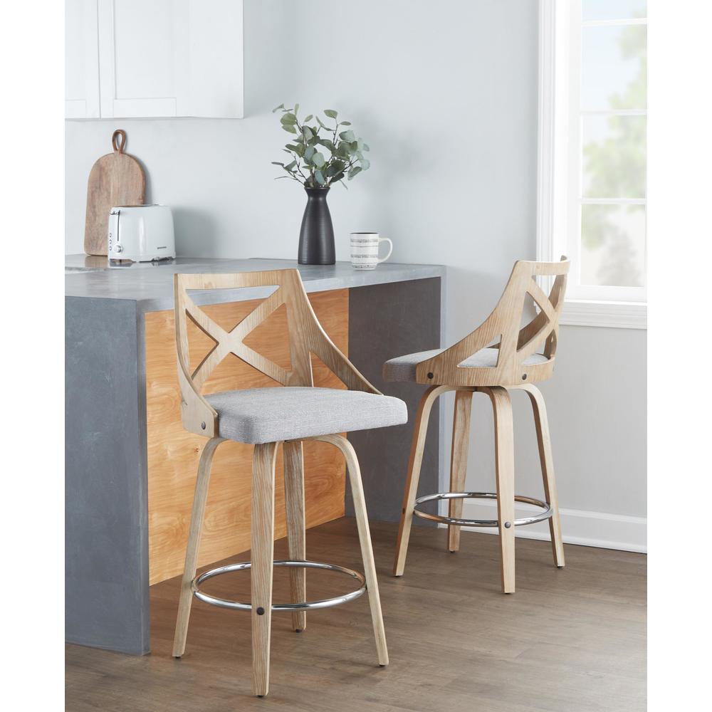 Grey Charlotte 26" Fixed-Height Counter Stool - Set of 2. Picture 8
