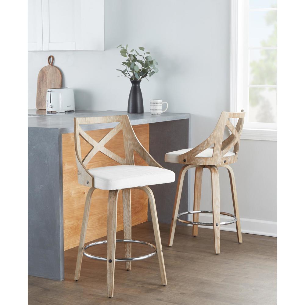 Clear Charlotte 26" Fixed-Height Counter Stool - Set of 2. Picture 8