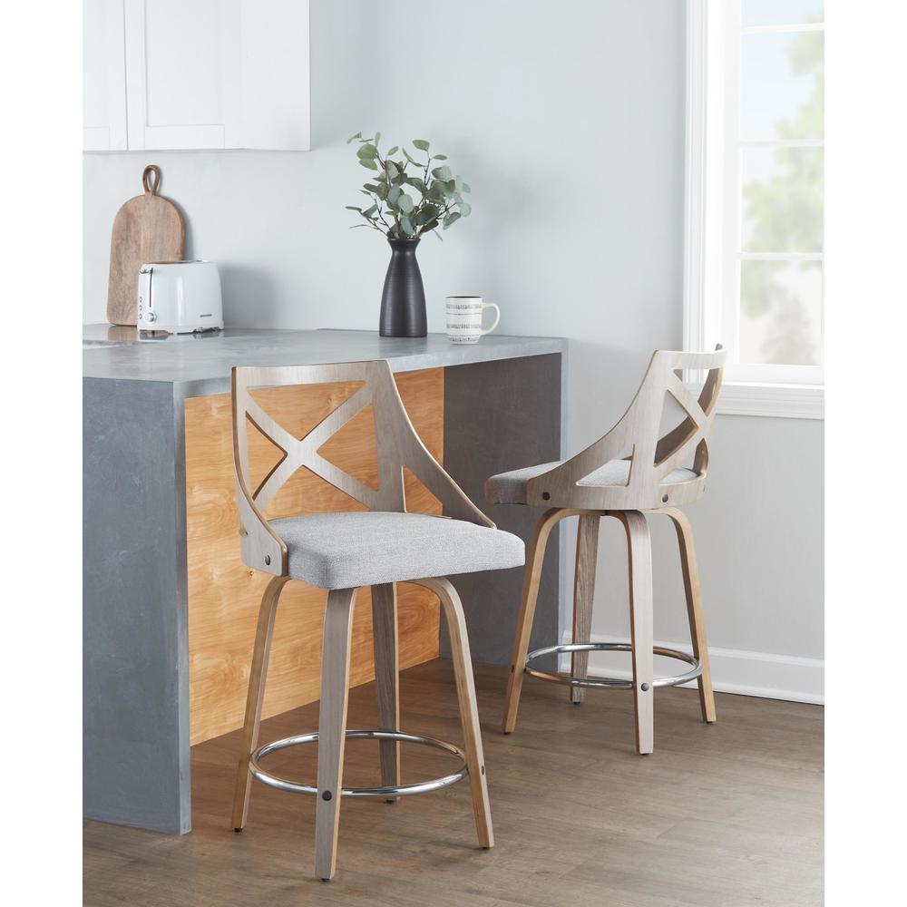 Grey Charlotte 26" Fixed-Height Counter Stool - Set of 2. Picture 7