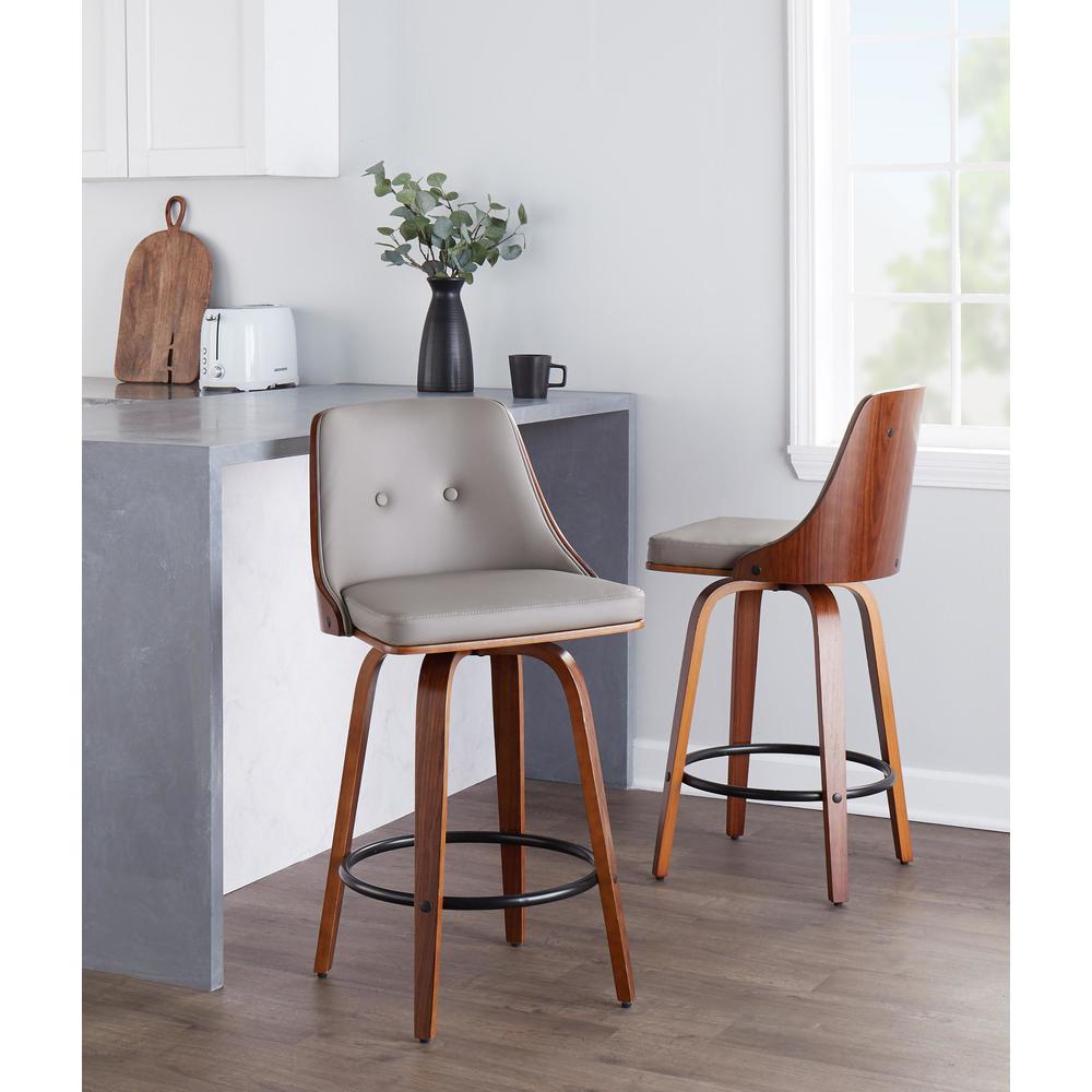 Grey Gianna 26" Fixed-Height Counter Stool - Set of 2. Picture 8