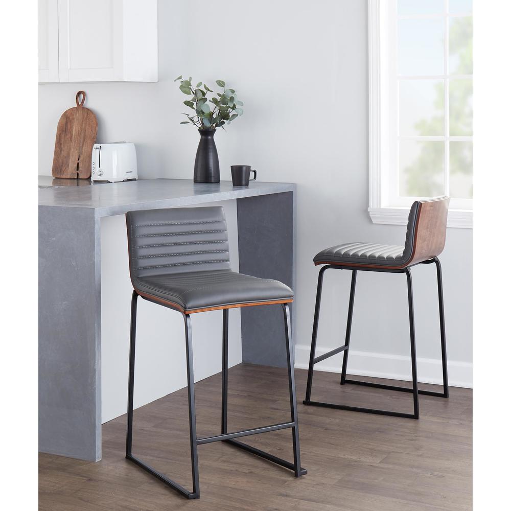 Grey Mason Mara 26" Fixed-Height Counter Stool - Set of 2. Picture 8