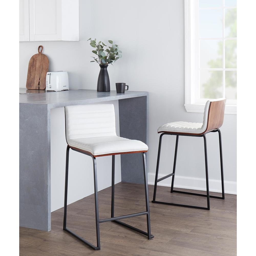 White Mason Mara 26" Fixed-Height Counter Stool - Set of 2. Picture 8
