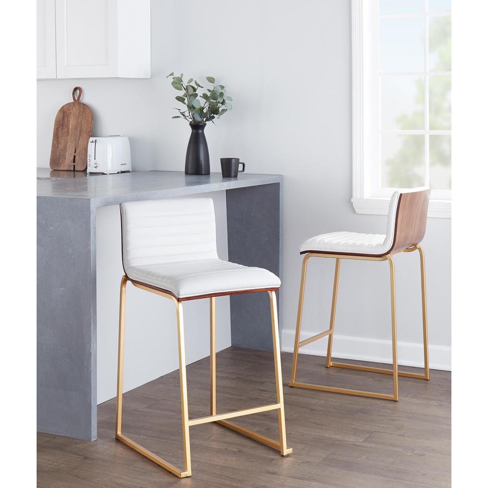 White Mason Mara 26" Fixed-Height Counter Stool - Set of 2. Picture 8