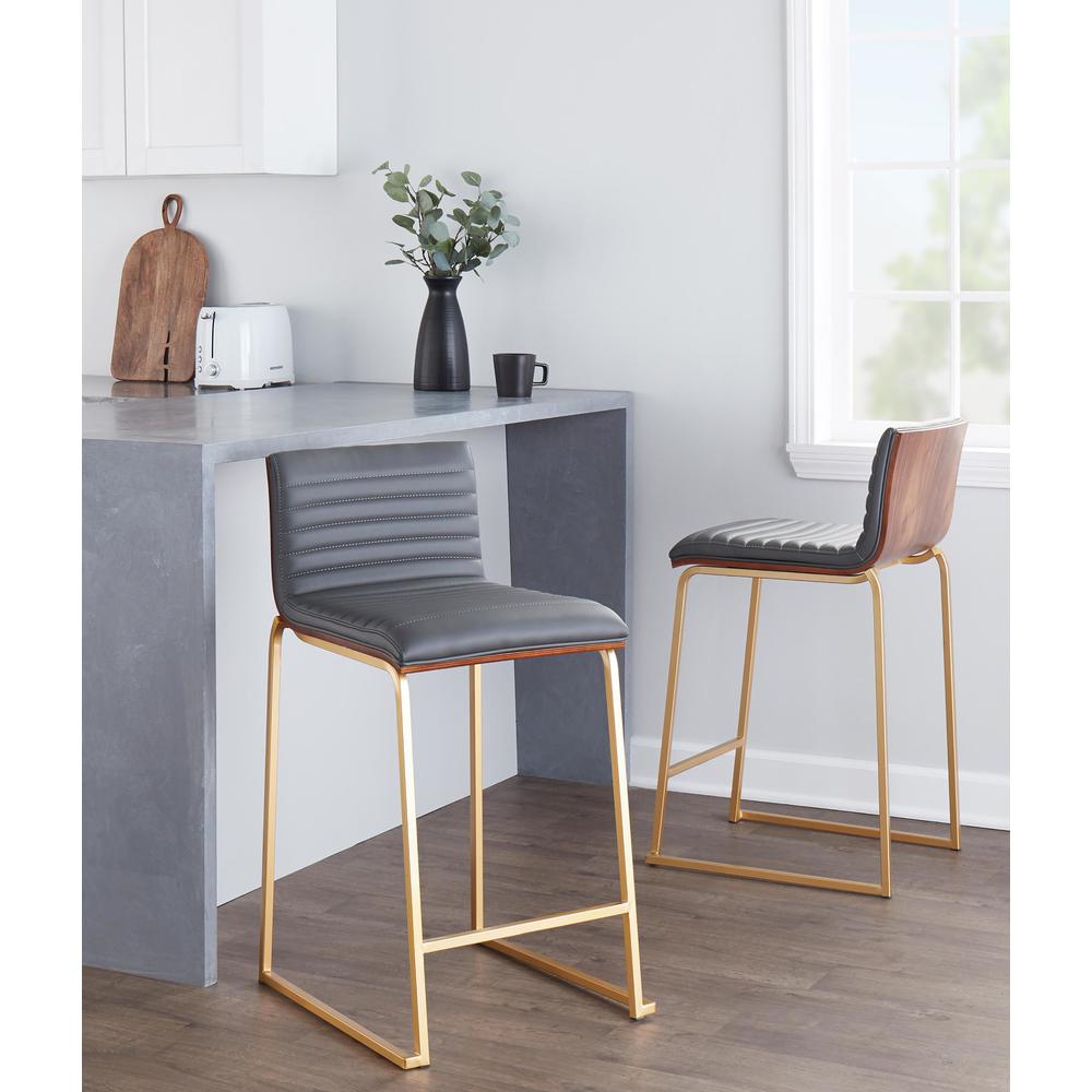 Grey Mason Mara 26" Fixed-Height Counter Stool - Set of 2. Picture 8