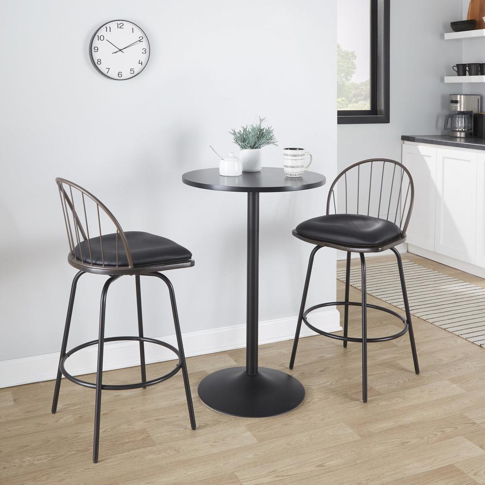 Brown Riley Claire 26" Fixed-Height Counter Stool - Set of 2. Picture 8