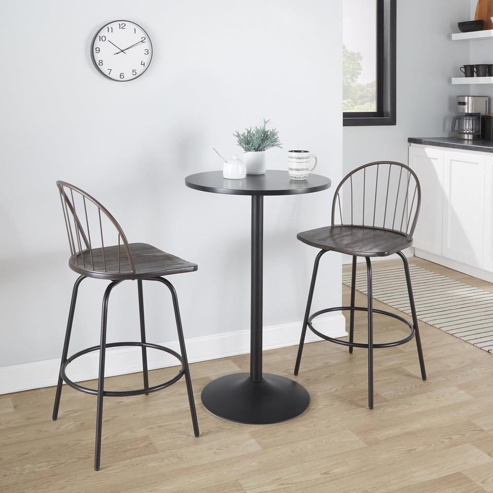 Brown Riley Claire 26" Fixed-Height Counter Stool - Set of 2. Picture 9
