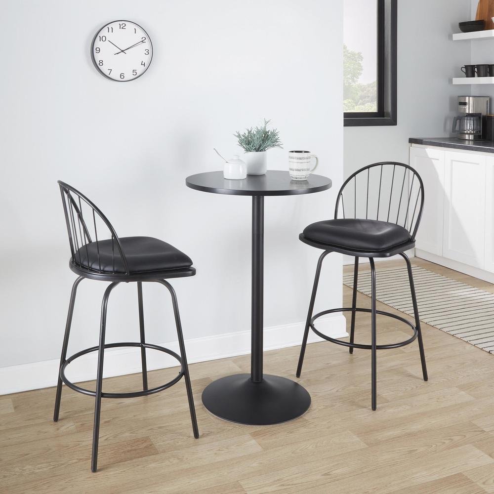 Black Riley Claire 26" Fixed-Height Counter Stool - Set of 2. Picture 10