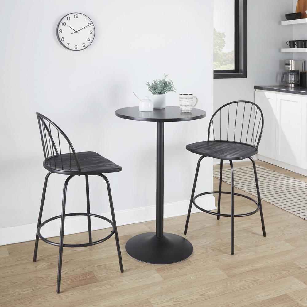 Black Riley Claire 26" Fixed-Height Counter Stool - Set of 2. Picture 11