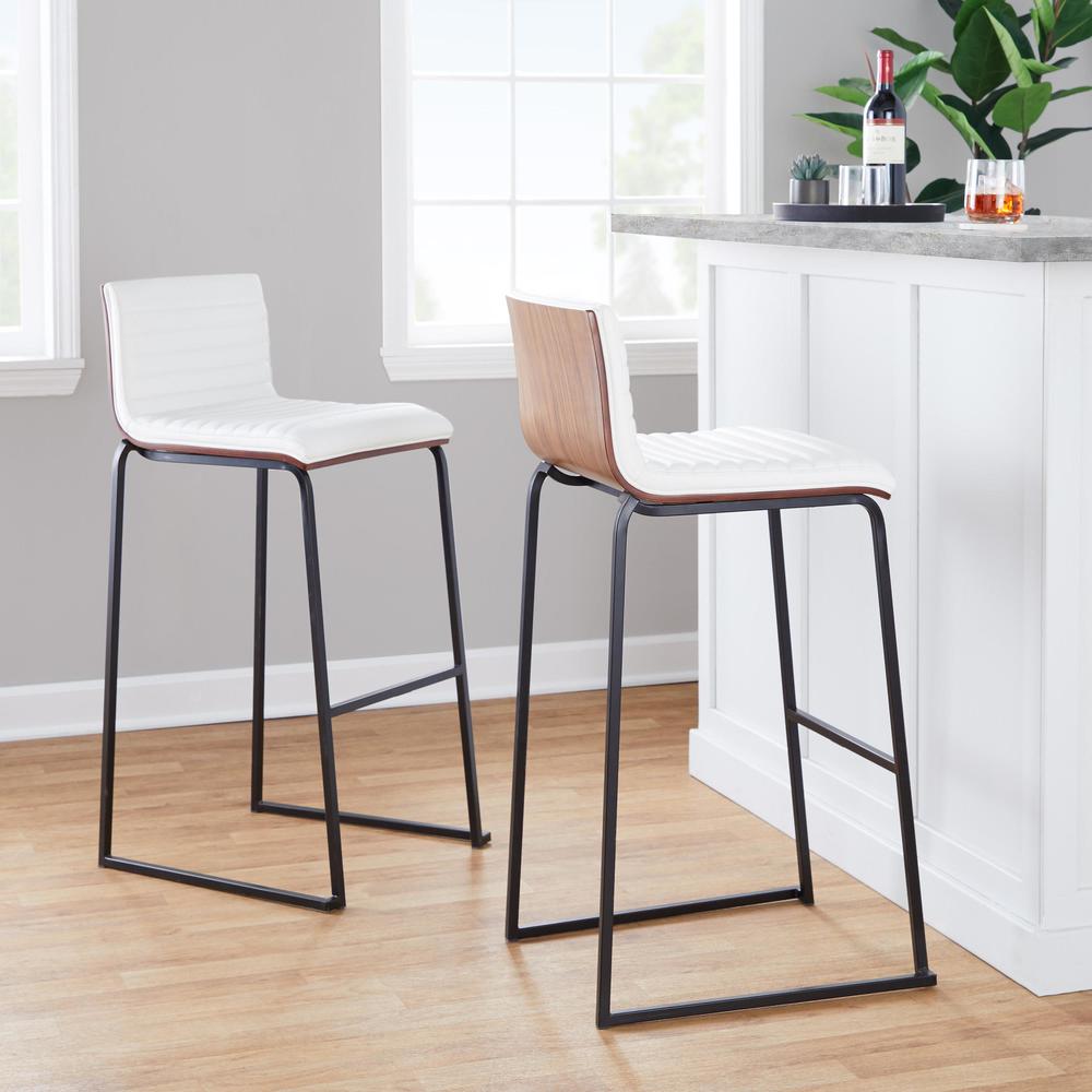 White Mason Mara 30" Fixed-Height Barstool - Set of 2. Picture 8