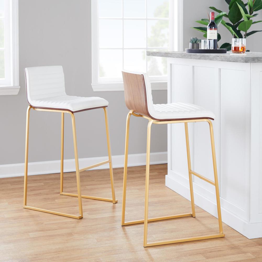 White Mason Mara 30" Fixed-Height Barstool - Set of 2. Picture 8