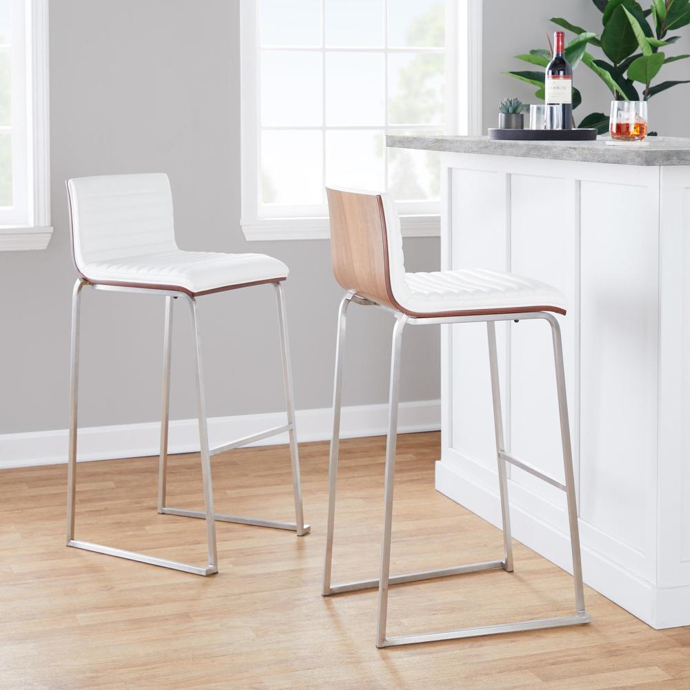 White Mason Mara 30" Fixed-Height Barstool - Set of 2. Picture 8
