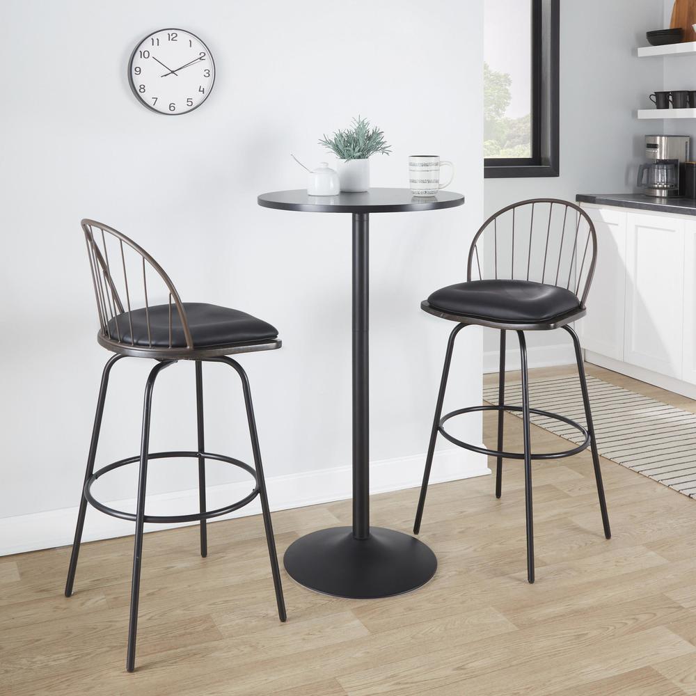 Brown Riley Claire 30" Fixed-Height Barstool - Set of 2. Picture 10