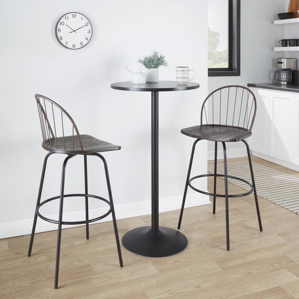 Brown Riley Claire 30" Fixed-Height Barstool - Set of 2. Picture 11