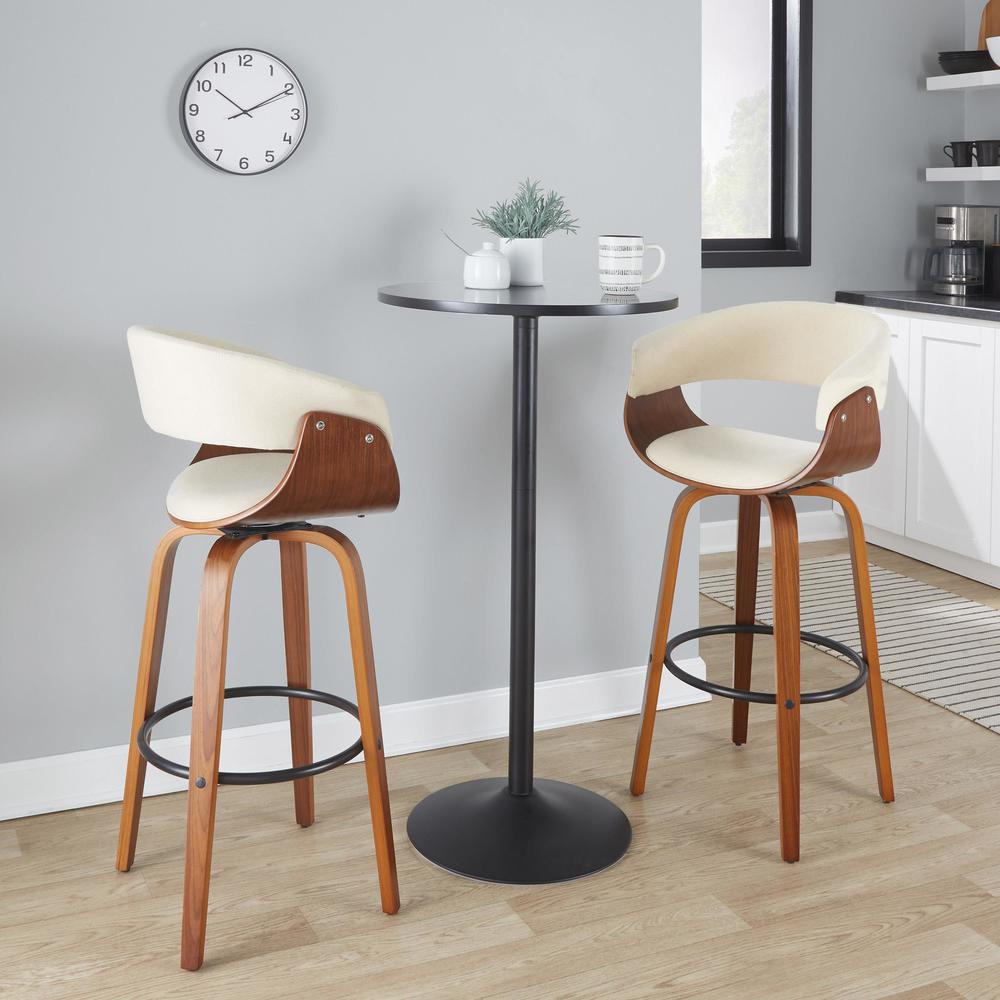 Beige Vintage Mod 30" Fixed-Height Barstool - Set of 2. Picture 7