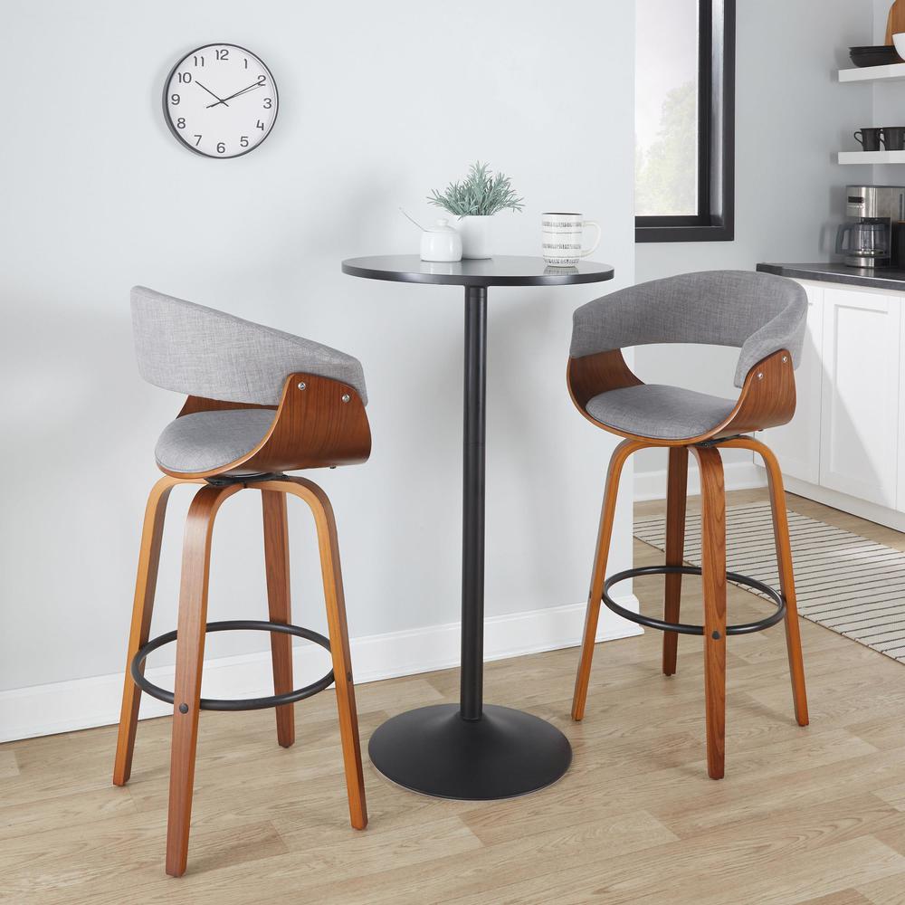 Grey Vintage Mod 30" Fixed-Height Barstool - Set of 2. Picture 7