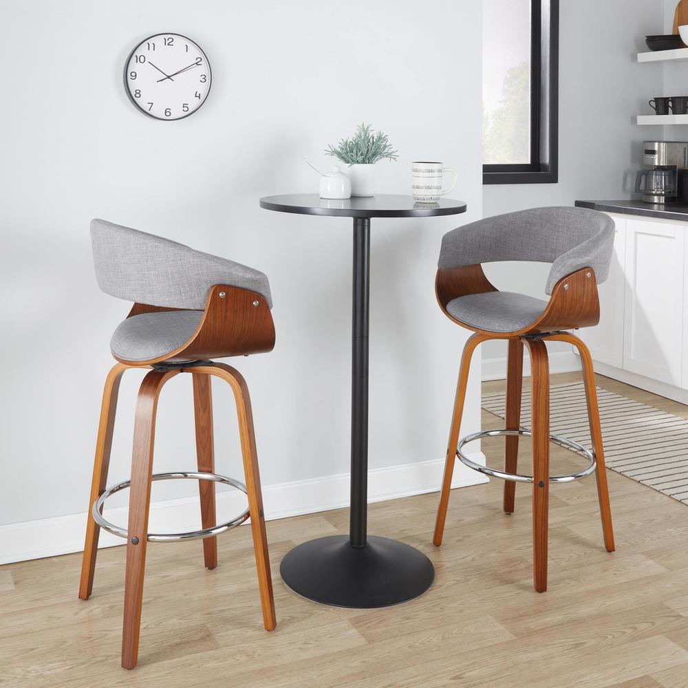 Grey Vintage Mod 30" Fixed-Height Barstool - Set of 2. Picture 7