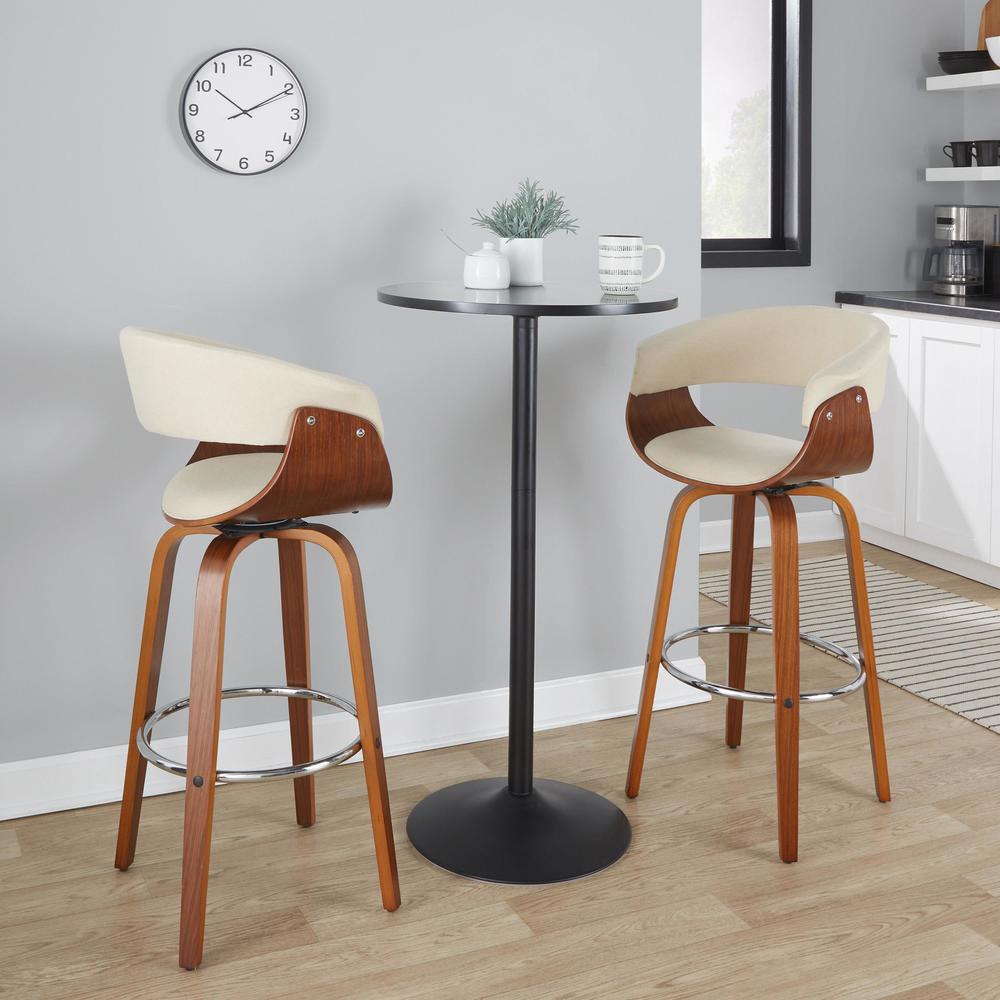 Beige Vintage Mod 30" Fixed-Height Barstool - Set of 2. Picture 7