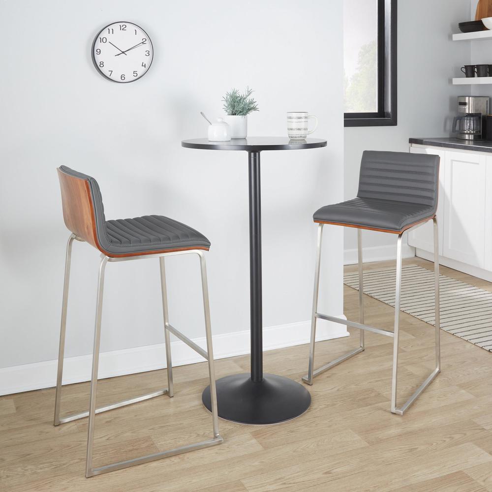 Grey Mason Mara 30" Fixed-Height Barstool - Set of 2. Picture 9