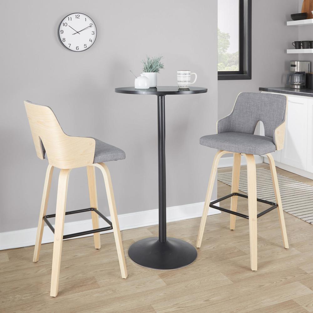 Grey Stella 30" Fixed-Height Barstool - Set of 2. Picture 8