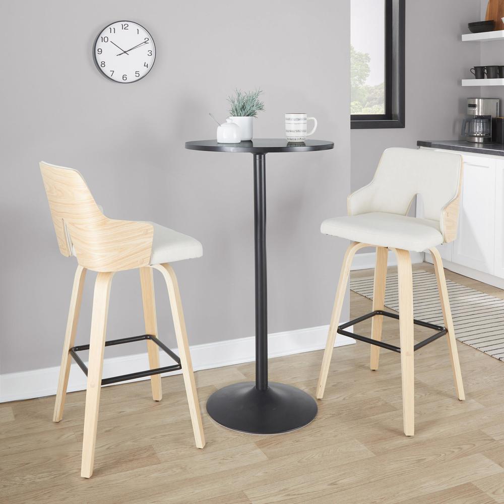 Beige Stella 30" Fixed-Height Barstool - Set of 2. Picture 7