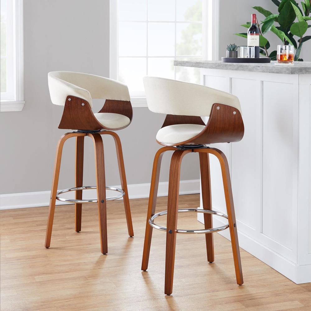Beige Vintage Mod 30" Fixed-Height Barstool - Set of 2. Picture 8