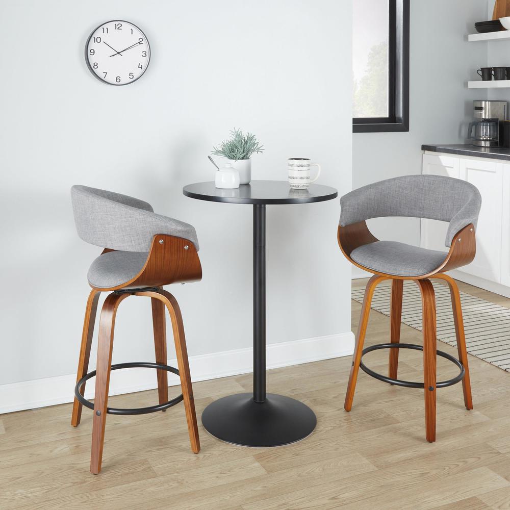 Grey Vintage Mod 26" Fixed-Height Counter Stool - Set of 2. Picture 7