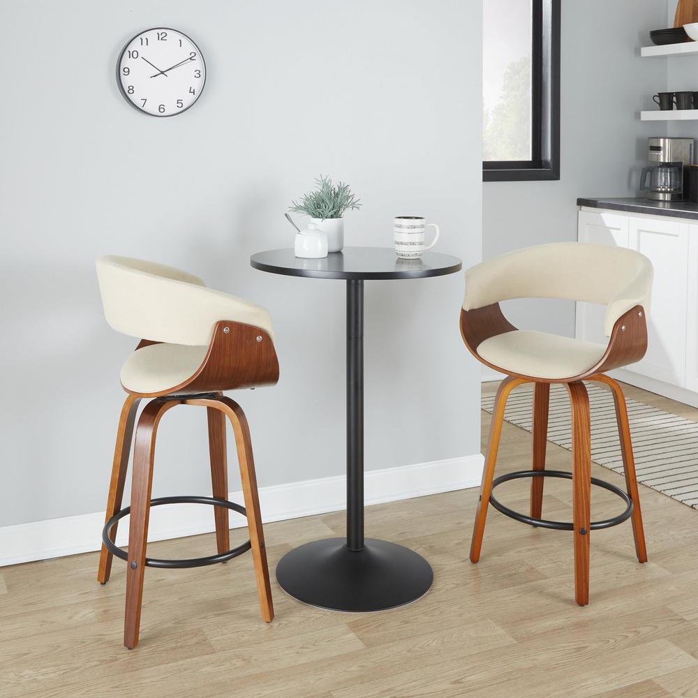 Beige Vintage Mod 26" Fixed-Height Counter Stool - Set of 2. Picture 8