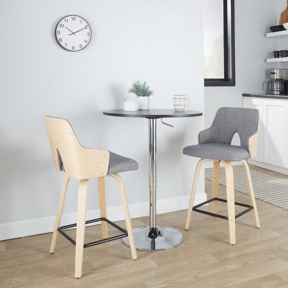 Grey Stella 24" Fixed-Height Counter Stool - Set of 2. Picture 9