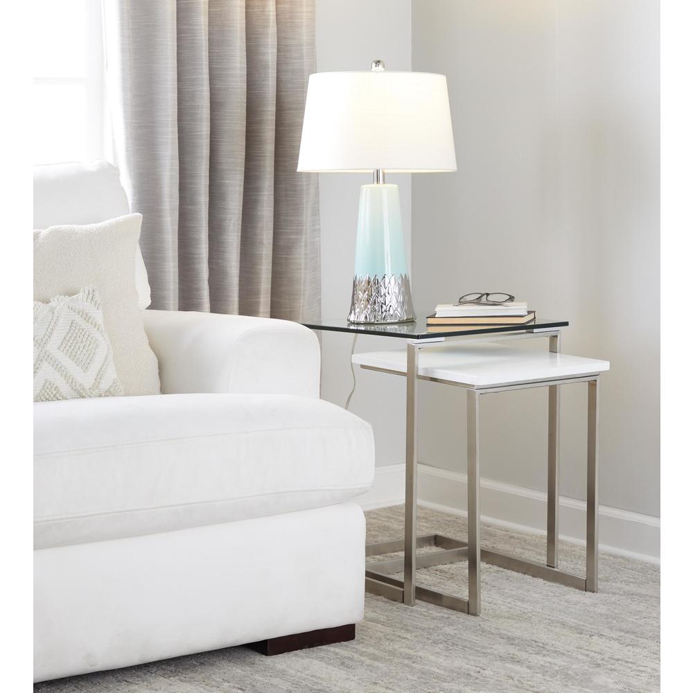 Penelope 22" Ceramic Table Lamp, Blue. Picture 7